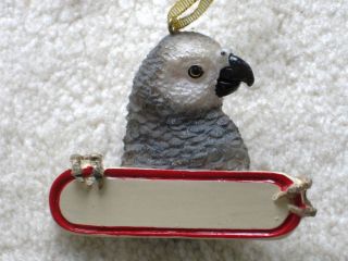 African Grey Parrot Bird Christmas Tree Holiday Ornament New 3 D