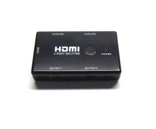 HDMI 1 3 Audio Video 1x4 4 Port Mini Splitter 3D HDTV 1080p HD Output
