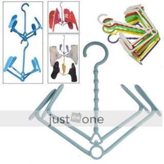 New Plastic Pair Shoes Drying Rack Cross Hanging Shelf Hanger Hook