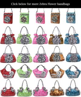 New Hot Zebra Flower Fashion Satchel Handbag Purse Pink