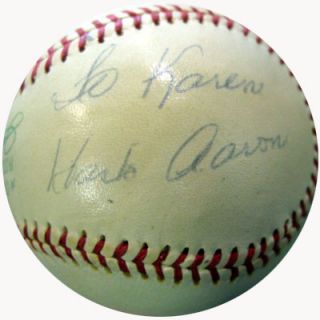 Hank Aaron Autographed Signed Cronin Baseball Vintage PSA DNA F03217