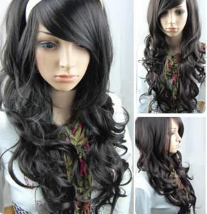  2011 Popular Long Black Health Wig Wigs Gift