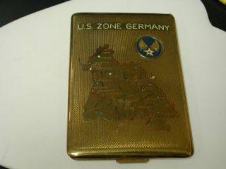 US Zone Germany US Airforce Hap Arnold Insignia Cigarette Case 3 1 4 x