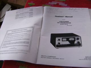 Heathkit Heath HW 8 Manual HW8 CW Transceiver Copy Ham Radio Tube