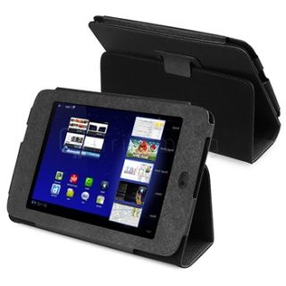Premium Black Leather Wallet Stand Pouch Case Cover Skin for Archos 80