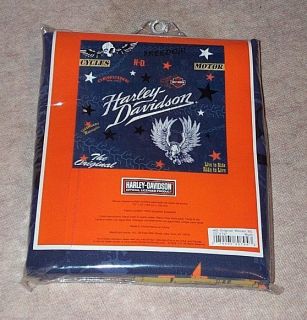 Harley Davidson Motorcycles Woven Fabric Shower Curtain New
