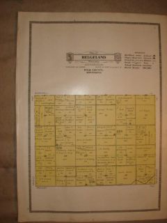 Helgeland Township Polk County Minnesota Antique Map