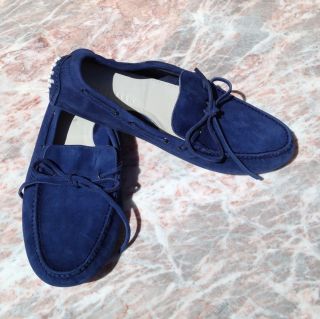 Cole Haan Air Grant Driving Moccasins Men 8 5 Blue White Suede