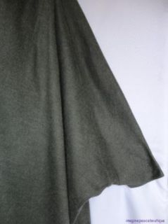 Boutique Green Heather Wool Blend Open Front Oversized Poncho Cape