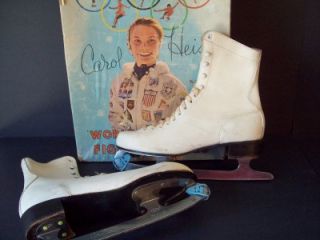 Vintage 1960 Carol Heiss Figure Ice Skates 7 with Original Box Very