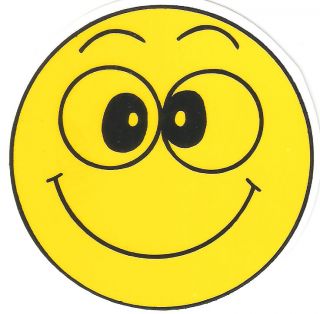Happy Face Smiley crossed eye 3.5 Vinyl Decal Sticker