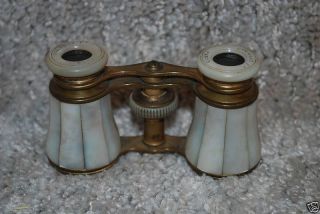 Colmont F Paris Opera Glasses Mother of Pearl Brass