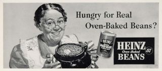 1950 Billboard J H Heinz Baked Beans Ad Grandmother Original Historic