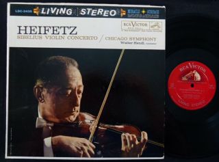 Sibelius Heifetz Hendl Violin Concerto RCA LSC 2435 Living Stereo 9S