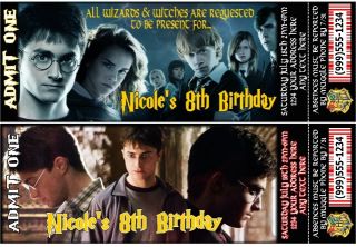 Harry Potter Deathly Hallows Birthday Invitations Favor