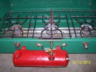 vtg coleman green camp stove w box 426D 1970s complete working 3 three