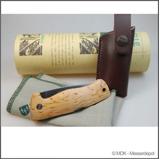 MDK Helle Dokka 3 Layers Folding Knife Bushcraft Pocket Knive Leather