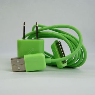 2in1 Green USB mini cable& plug wall charger adapter universal for