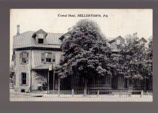 Central Hotel Hellertown Pennsylvania 1920’s Photo Tree Roadside