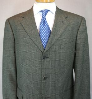 Brooks Brothers Recent Light Brown Green 3 Button Sport Coat 100% Wool
