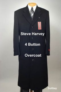 44R Steve Harvey Cashmere Wool Blend Overcoat 44 Regular Topcoat Coat