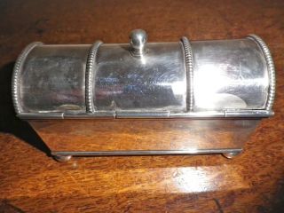 C1870 Antique English Silver Plate Stunning Casket Inkwell Ink Stand