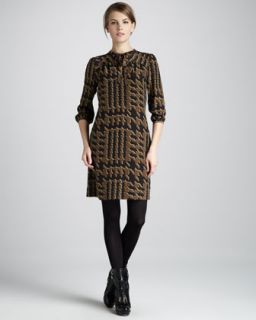 Burberry Brit Striped Short Sleeve Knit Dress   