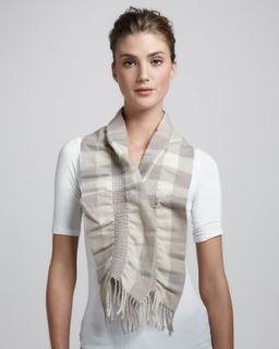 Burberry Giant Check Skinny Cashmere Scarf, Trench   