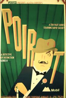 Original PBS Mystery Theatre Poster Poirot David Suchet Series II 1991