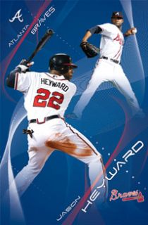 Jason Heyward Superstar Atlanta Braves MLB Baseball Action Poster