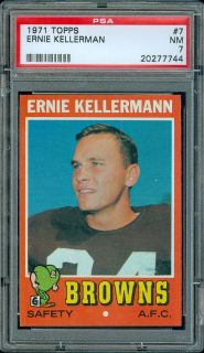 1971 Topps Football 7 Ernie Kellerman PSA 7 Centered
