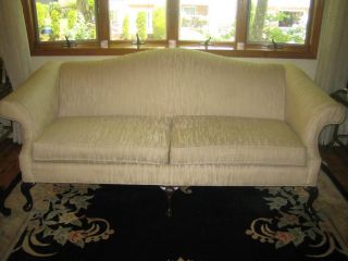 Sofa and Love Seat in Beige Damask by Hickory Hill