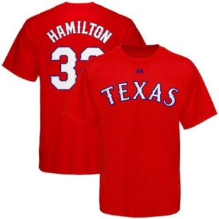  Josh Hamilton Name and Number Red Mens T Shirt: Sports & Outdoors