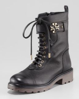 Tory Burch Toby Tumbled Leather Combat Boot   