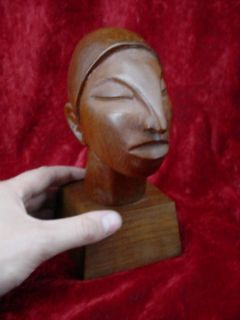 Orig Jose Pinal Wood Carved Sculpture Bust Folk Art 8 Listed Artist