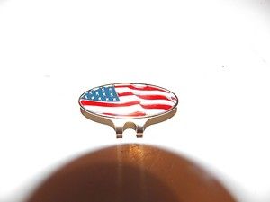 USA Flag Hat Clip to Hold Magnetic Golf Ball Markers