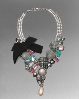 St. John Collection Limited Edition Crystal Bow Statement Necklace