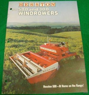 brand hesston model 500 300 windrowers manual type brochure pages 12