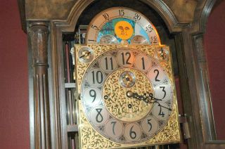 Herschede No. 294 The Haverford 9 Tube Grandfather Clock RUNS NR