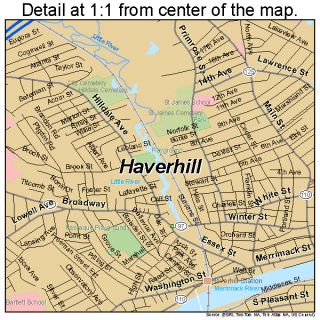 Haverhill Massachusetts Street Road Map MA Atlas Post