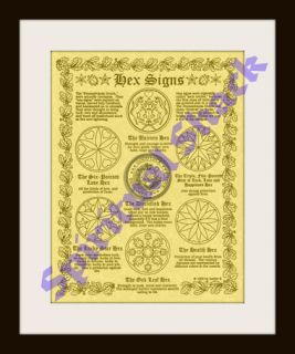 HEX SIGNS Parchment Book of Shadows Print Wicca PAGAN Wiccan