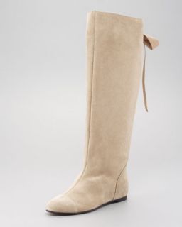 RED Valentino Back Bow Suede Flat Boot   