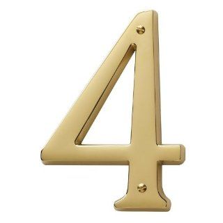  Number Solid Brass Residential House Number 4 90674 Patio, Lawn
