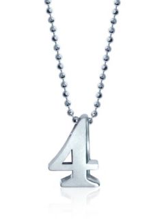 Alex Woo Little Numbers Sterling Silver Number 4 Pendant Necklace