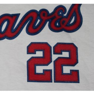  Atlanta Braves Official Jason Heyward T Shirt   Color Scoured Natural