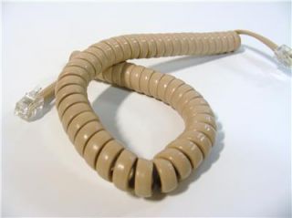 12 Beige Curly Phone Handset Cord Shipping Special