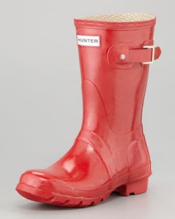 X18ES Hunter Boot Original Glossy Short Welly Boot, Red