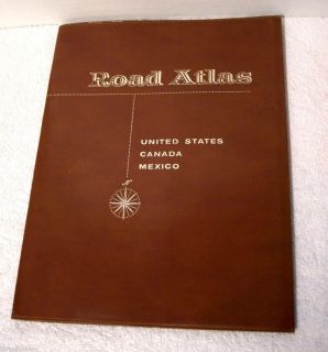 Vintage Rand McNally Road Atlas 1963 Leatherette Cover w Advertising