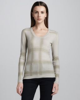 Burberry London Check Print Cashmere Sweater   Neiman Marcus