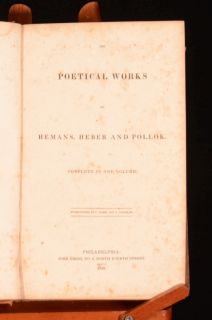  The Poetical Works of Hemans Heber and Pollock Philadelphia Imprint